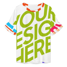 Charger l'image dans la galerie, T-shirt col rond femme manches feuille de lotus NT103 personnalisée avec prénom motif texte (conception multi-images)