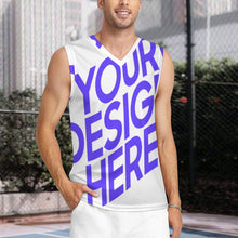 Charger l'image dans la galerie, Gilet de basket homme col V en jersey TK personnalisé avec photo texte prénom (conception une image)