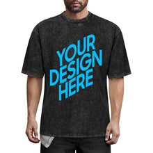 Charger l'image dans la galerie, T-shirt à manches courtes à épaules tombantes rétro de style boutique personnalisé avec photo texte prénom