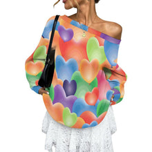 Charger l'image dans la galerie, Sweat Femme Épaule Dénudée Personnalisable Coupe Oversize