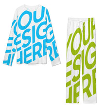 Charger l'image dans la galerie, Ensemble haut et pantalon décontracté à manches longues pour femme A86TZ personnalisé avec photo texte prénom (conception une image)