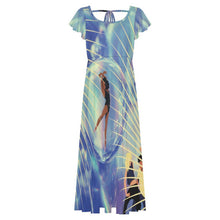 Charger l'image dans la galerie, Robe Longue Femme à Manches Volantées et Ceinture Nouée Personnalisable