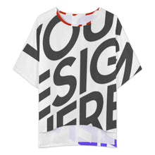 Charger l'image dans la galerie, Ensemble femme composé d'une chemise col rond à manches chauve-souris et d'un pantalon large à taille élastique YKL04personnalisée avec prénom motif texte (conception multi-images)