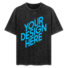 Charger l'image dans la galerie, T-shirt à manches courtes à épaules tombantes rétro de style boutique personnalisé avec photo texte prénom