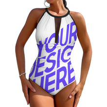 Charger l'image dans la galerie, 2024 NOUVEAU maillot de bain une pièce pour femme SDS2001 en maille unie patchwork maillot de bain moulant féminin personnalisé avec photo texte prénom (conception une image)