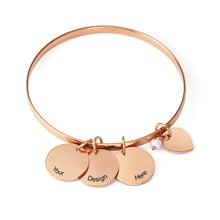 Charger l'image dans la galerie, Bracelet avec pendentifs gravés S0028 personnalisé avec texte prénom