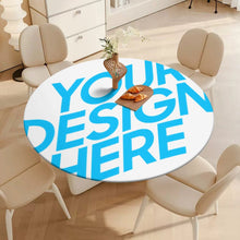 Charger l'image dans la galerie, Nappe de table ronde en tissu oxford imperméable personnalisée avec photo texte motif