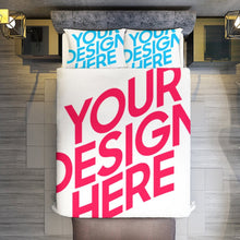 Charger l'image dans la galerie, Parure de lit réversible 3 pièces (1 housse de couette + 2 taies d'oreiller) imprimée recto verso personnalisée avec prénom motif texte