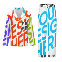 Charger l'image dans la galerie, Ensembles de pyjama classiques à manches longues pour femmes personnalisée avec prénom motif texte (conception multi-images)