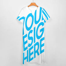 Charger l'image dans la galerie, Robe chemise longue décontractée à manches courtes et col en V avec poches pour femmes BYQ personnalisée avec photo prénom motif texte (impression d'image unique)