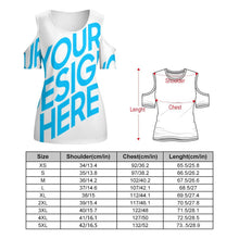 Charger l'image dans la galerie, Tee shirt à manches courtes et épaules dénudées femme grande taille ACT personnalisé avec photo motif logo texte (impression d'image unique)