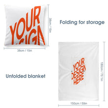 Charger l'image dans la galerie, Couverture et coussins 2 en 1 / Couverture d'oreiller multifonctional personnalisé avec photo texte prénom (conception une image)