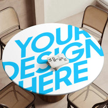 Charger l'image dans la galerie, Nappe de table ronde en tissu oxford imperméable personnalisée avec photo texte motif