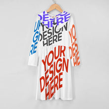 Charger l'image dans la galerie, Robe à manches longues pour fille Robe trapèze F6Q personnalisé avec photo texte prénom (conception multi-images)