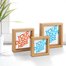 Charger l'image dans la galerie, Cadre photo 3 photos Triple en bois personnalisé avec photo logo texte motif