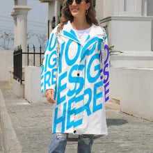 Charger l'image dans la galerie, Impression des multi-images trench-coat polaire long grande taille femme A677 personnalisé avec image motif logo texte