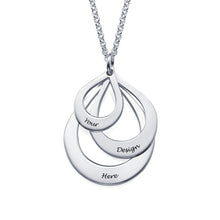 Charger l'image dans la galerie, Collier Gravé en Forme de Goutte pour Famille Femme X0062 Gravure personnalisé avec Prénom