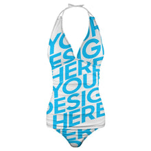 Charger l'image dans la galerie, Maillot de bain Tankini à col en V profond ensemble 2 pièces pour femme personnalisé avec motif photo logo (conception une image)