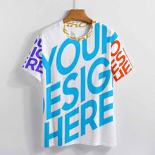 Charger l'image dans la galerie, T-shirt tee shirt col rond femme ample NT personnalisé avec photo motif logo texte (impression des multi-images)