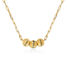 Charger l'image dans la galerie, Collier avec boules en argent sterling 925 pour femme X0047 gravure personnalisé avec texte prénom longueur réglable