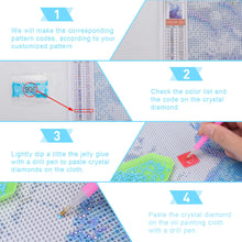 Charger l'image dans la galerie, Peinture diamant avec diamant carré (style toile) personnalisé avec photo text