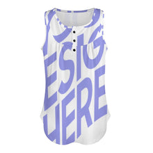 Charger l'image dans la galerie, Impression d’image unique Gilet sans manche col rond femme BCT personnalisé avec image logo texte motif