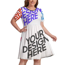Charger l'image dans la galerie, Robe chemise femme grandes tailles NZ034 personnalisée avec texte motif photo (conception multi-images)