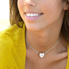 Charger l'image dans la galerie, Collier coeur en argent sterling 925 pour femme X0057 gravure personnalisé avec prénom texte