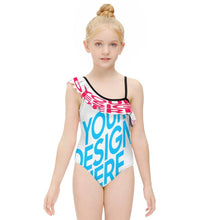 Charger l'image dans la galerie, Maillot de bain une pièce à volants pour fille NT010 personnalisé avec photo motif et texte