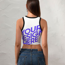Charger l'image dans la galerie, Crop Top Femme NZ107 avec Dos Nageur et Bretelles Larges Personnalisé avec photo texte motif (conception multi-images)