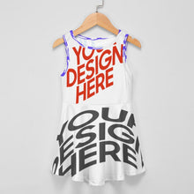Charger l'image dans la galerie, Les filles habillent la robe en jersey sans manches F12Q personnalisée avec prénom motif texte (conception multi-images)