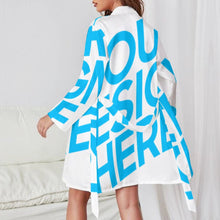 Charger l'image dans la galerie, Pyjama robe de chambre chemise de nuit à manches longues avec ceinture personnalisé (impression image unique)