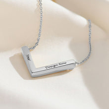 Charger l'image dans la galerie, Collier barre à angle droit en argent sterling 925 pour femme homme X0046 gravure personnalisé avec votre prénom texte