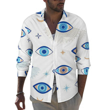 Charger l'image dans la galerie, Chemise à manches longues à revers décontracté avec poches pour hommes AY007 personnalisé avec photo logo texte motif (impression des multi-images)