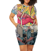 Charger l'image dans la galerie, Impression des multi-images Grande taille Ensemble ensemble short t shirt femme NTZ personnalisé avec photo logo texte motif
