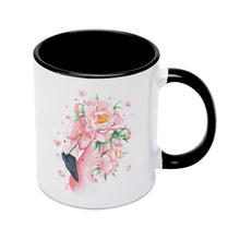 Charger l'image dans la galerie, Mug avec intérieur et poignée noir / Tasse en porcelaine personnalisé avec photo logo texte motif