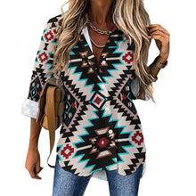 Charger l'image dans la galerie, Chemise blouse femme chic à manches longues femme B648 personnalisé avec photo logo texte motif (impression des multi-images)