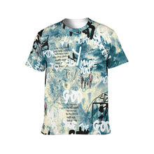 Charger l'image dans la galerie, T-shirt tee shirt manches courtes entièrement imprimé pour hommes personnalisé avec photo et texte