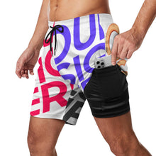 Charger l'image dans la galerie, 2023 New homme maillot de bain short de compression de plage à séchage rapide personnalisé avec avec photo texte prénom (conception multi-images)