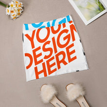 Charger l'image dans la galerie, Mini-jupe short jupe courte droite femme grande taille AMQ personnalisée avec motif photo logo texte (impression des multi-images)