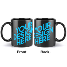 Charger l'image dans la galerie, Mug / Tasse a cafe noir en céramique personnalisé avec photo logo texte motif