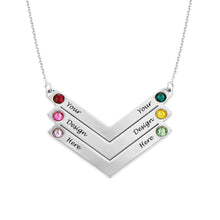 Charger l'image dans la galerie, Collier avec pendentif familiale avec pierres souhaitée X0031 gravure personnalisé avec lettre / prénom