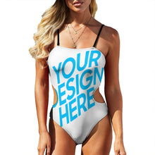 Charger l'image dans la galerie, Maillot de bain Cut-Out sexy femme chic 1 pièce personnalisé avec photo logo motif texte