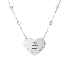 Charger l'image dans la galerie, Collier pendentif médaille coeur X0038 gravure personnalisé avec texte prénom