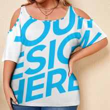 Charger l'image dans la galerie, Impression d’image unique T-shirt épaules dénudées Grande taille pour femme AVT personnalisé avec photo logo texte motif