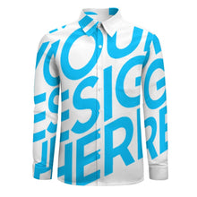 Charger l'image dans la galerie, Chemise Boutonnée Homme en col V grande taille avec poche personnalisée avec photo motif logo texte (Impression d'image unique)