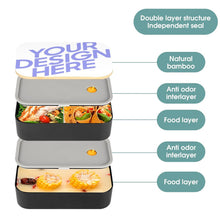 Charger l'image dans la galerie, Boîte à Bento Double Couche  / Lunch Box avec Sangle JJ0522203 Personnalisée avec Photo Logo et Texte