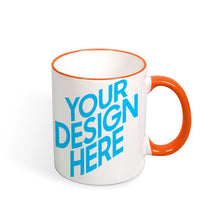 Charger l'image dans la galerie, Mug personnalisable céramique avec poignée et bord en couleur