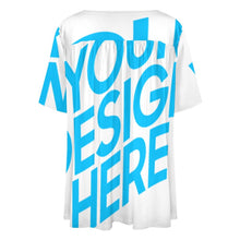 Charger l'image dans la galerie, Impression d’image unique T-shirt à manches courtes à col en V pour femmes BDT personnalisé avec photo logo texte motif