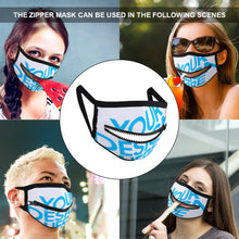 Charger l'image dans la galerie, Masque avec une fermeture éclair JJ0521165 impression personnalisé avec photo logo motif texte